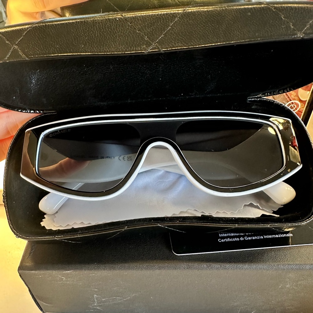 Chanel Black and White Sunglasses